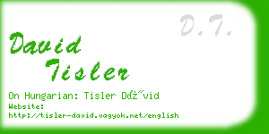 david tisler business card